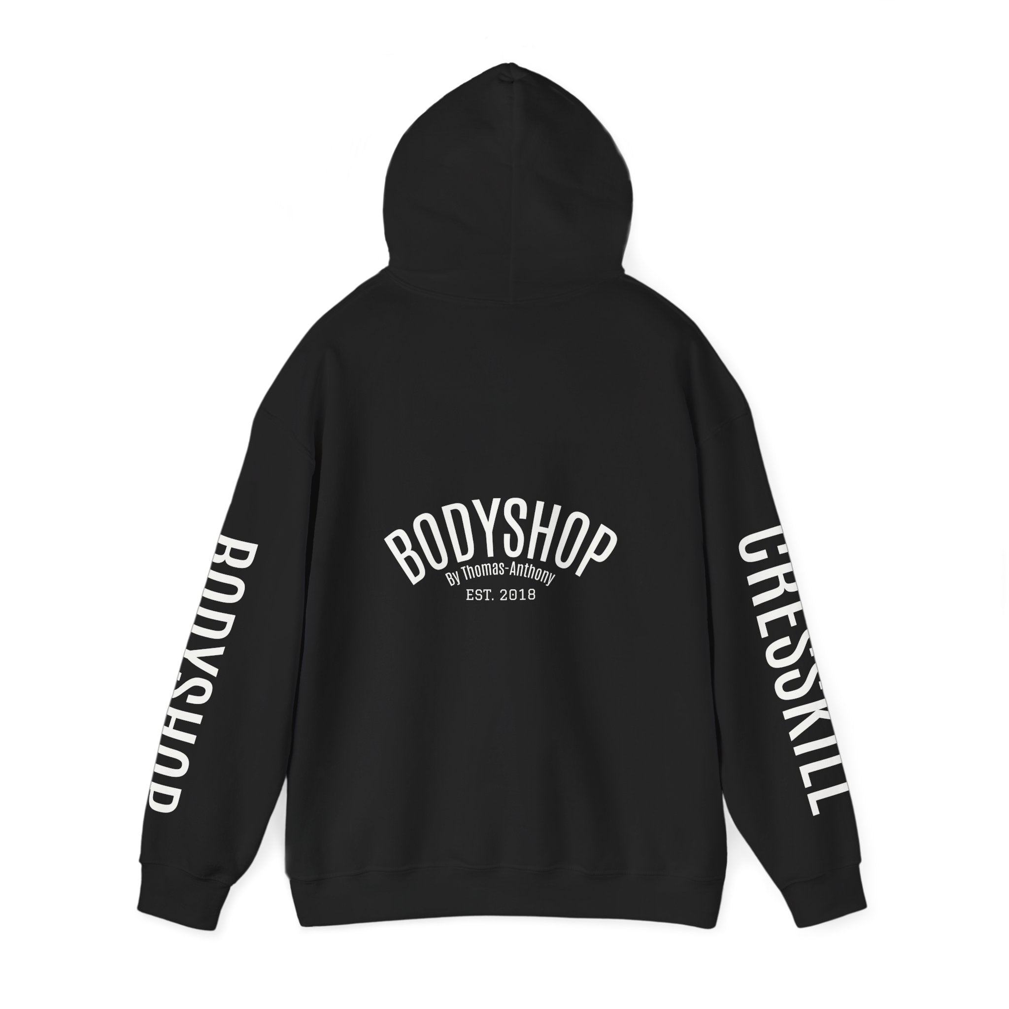 Bodyshop Logo Hoodie — Star Front & Sleeve Logo Pullover