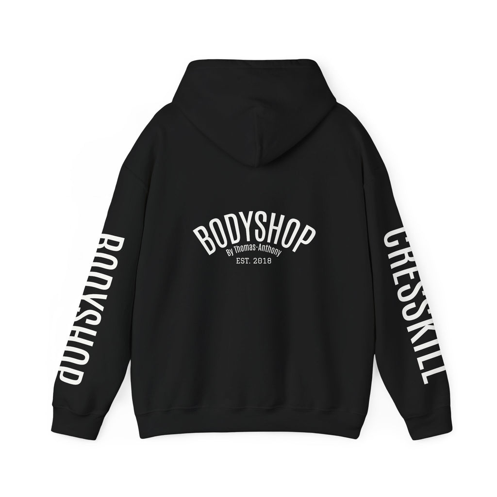 Bodyshop Logo Hoodie — Star Front & Sleeve Logo Pullover