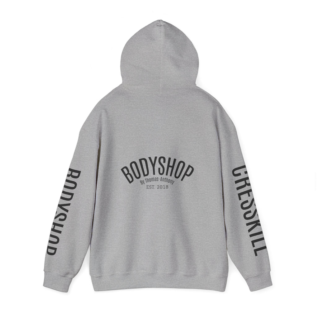 Bodyshop Logo Hoodie — Star Front & Sleeve Logo Pullover