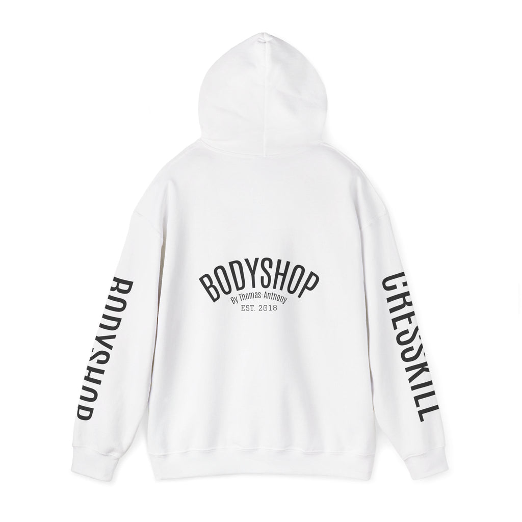 Bodyshop Logo Hoodie — Star Front & Sleeve Logo Pullover