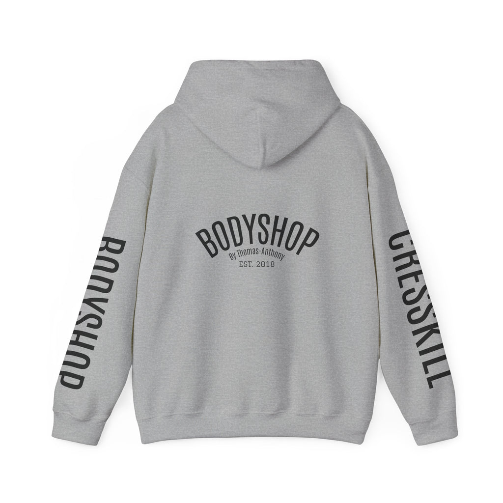 Bodyshop Logo Hoodie — Star Front & Sleeve Logo Pullover