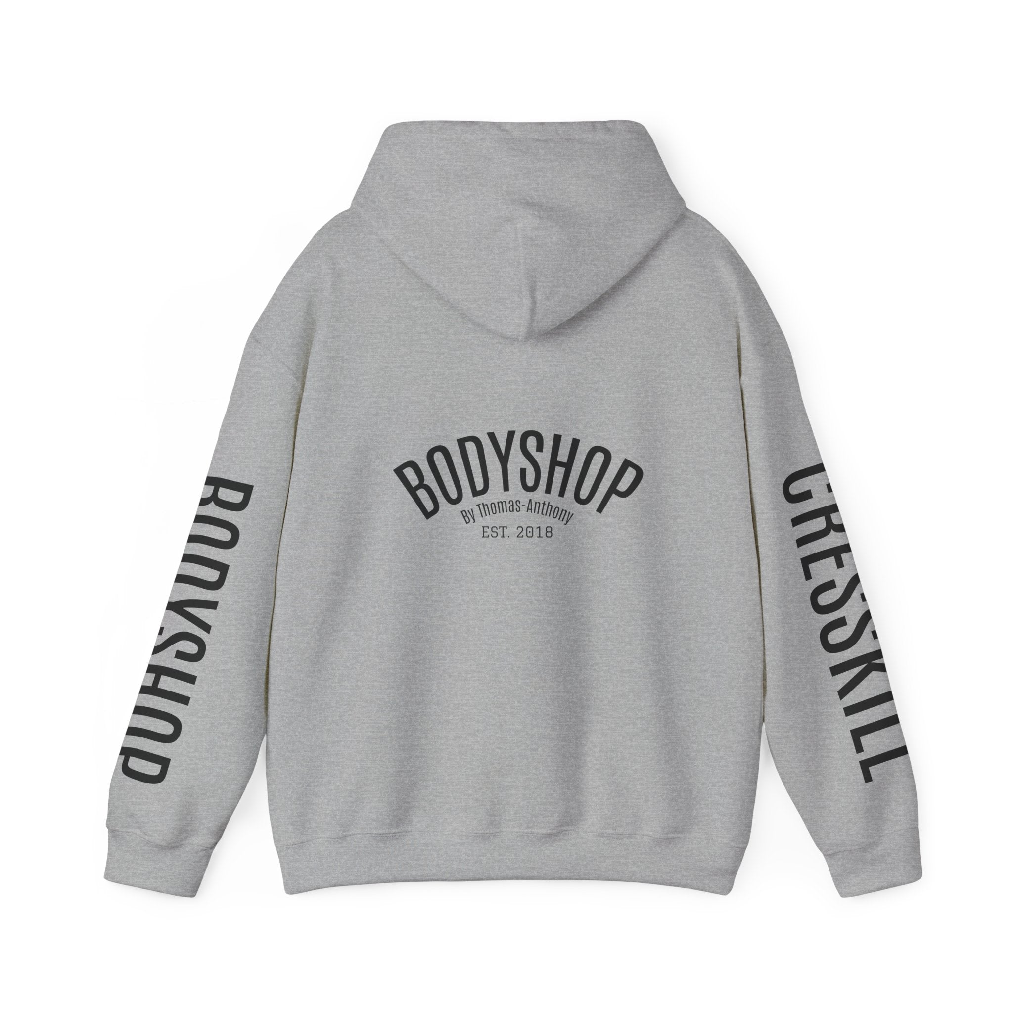 Bodyshop Logo Hoodie — Star Front & Sleeve Logo Pullover